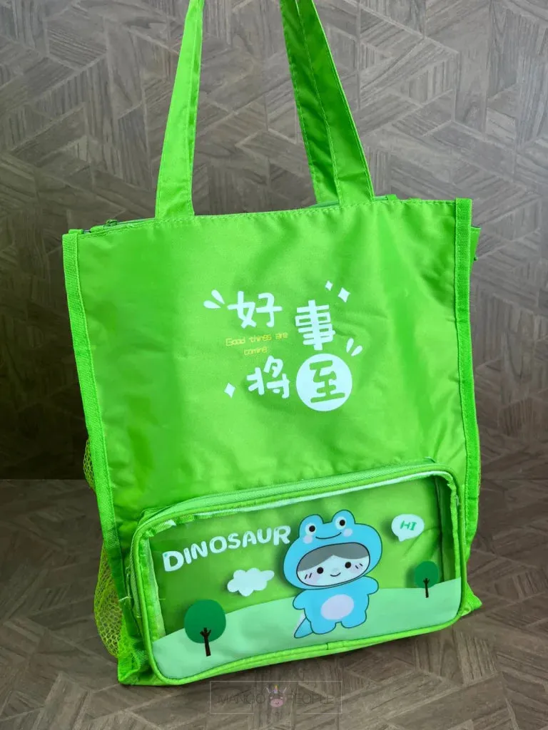 Cute Cartoon Print Multipurpose Shoulder Bag With Super Large Capacity