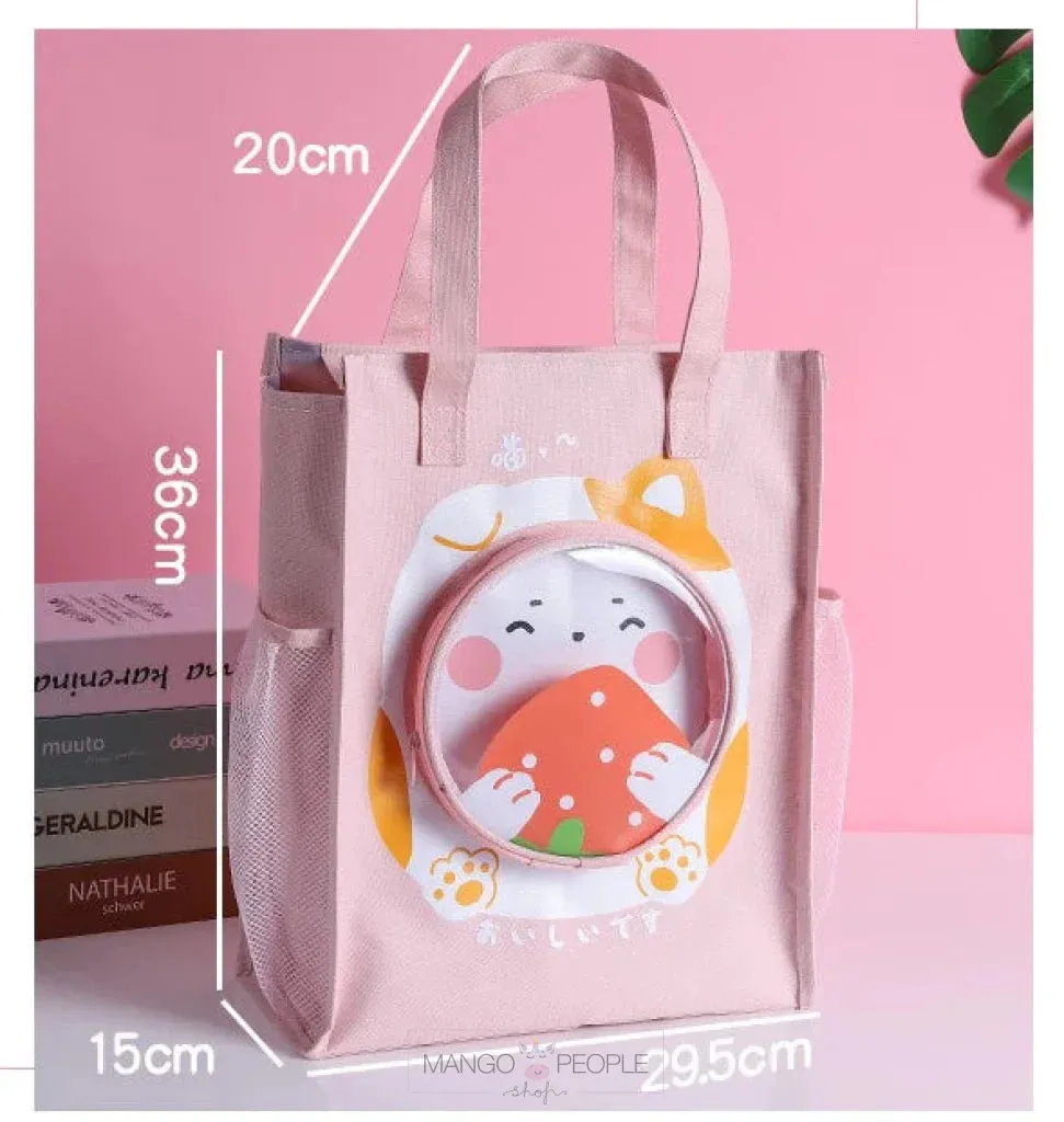 Cute Cartoon Print Multipurpose Shoulder Bag With Super Large Capacity
