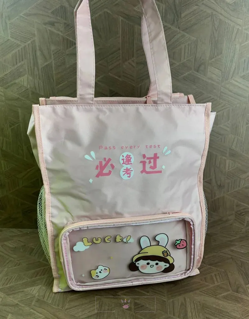 Cute Cartoon Print Multipurpose Shoulder Bag With Super Large Capacity