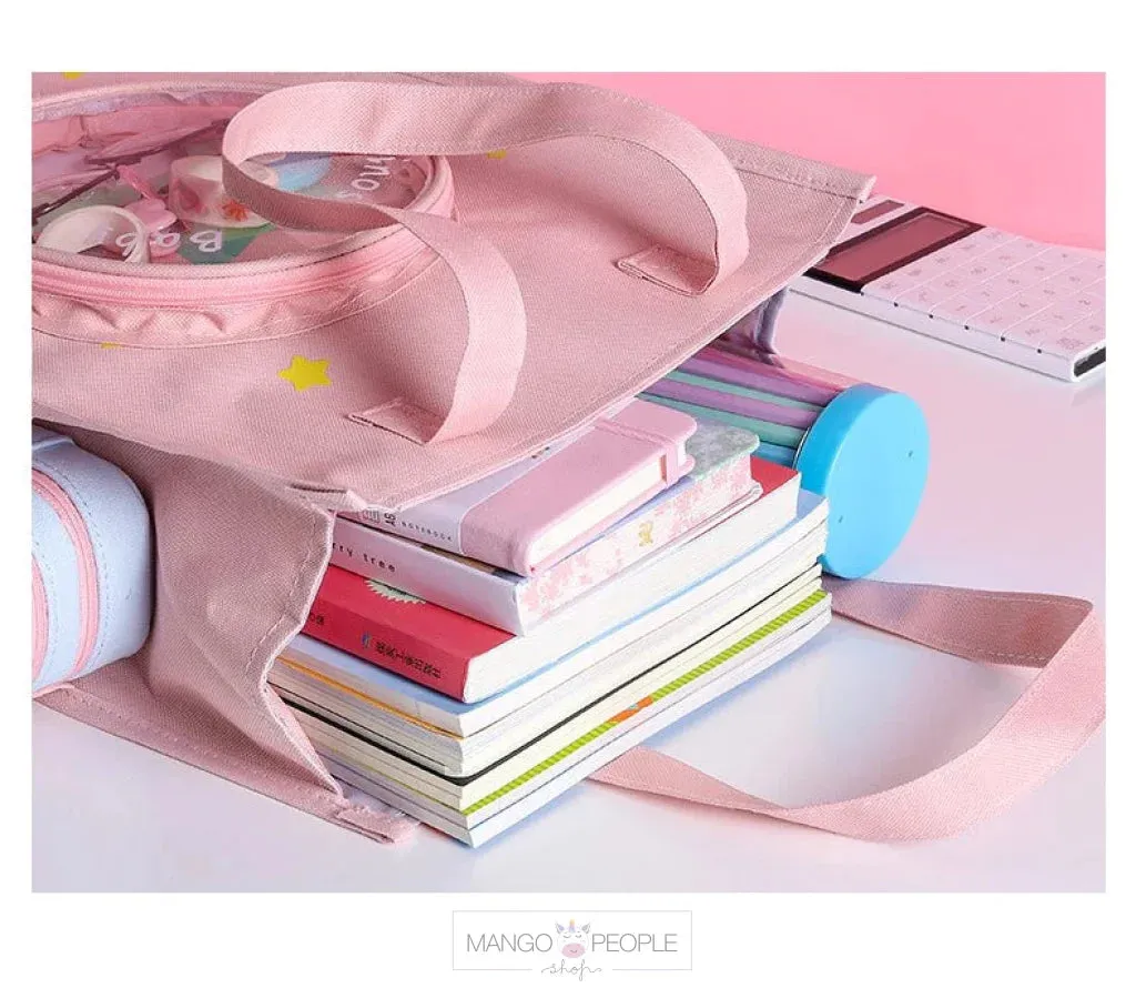 Cute Cartoon Print Multipurpose Shoulder Bag With Super Large Capacity