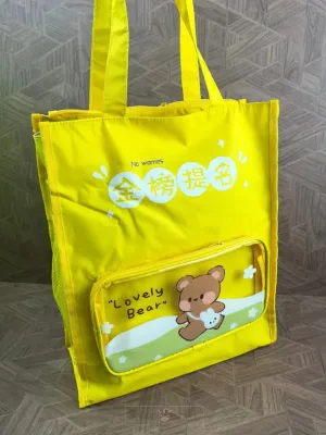 Cute Cartoon Print Multipurpose Shoulder Bag With Super Large Capacity