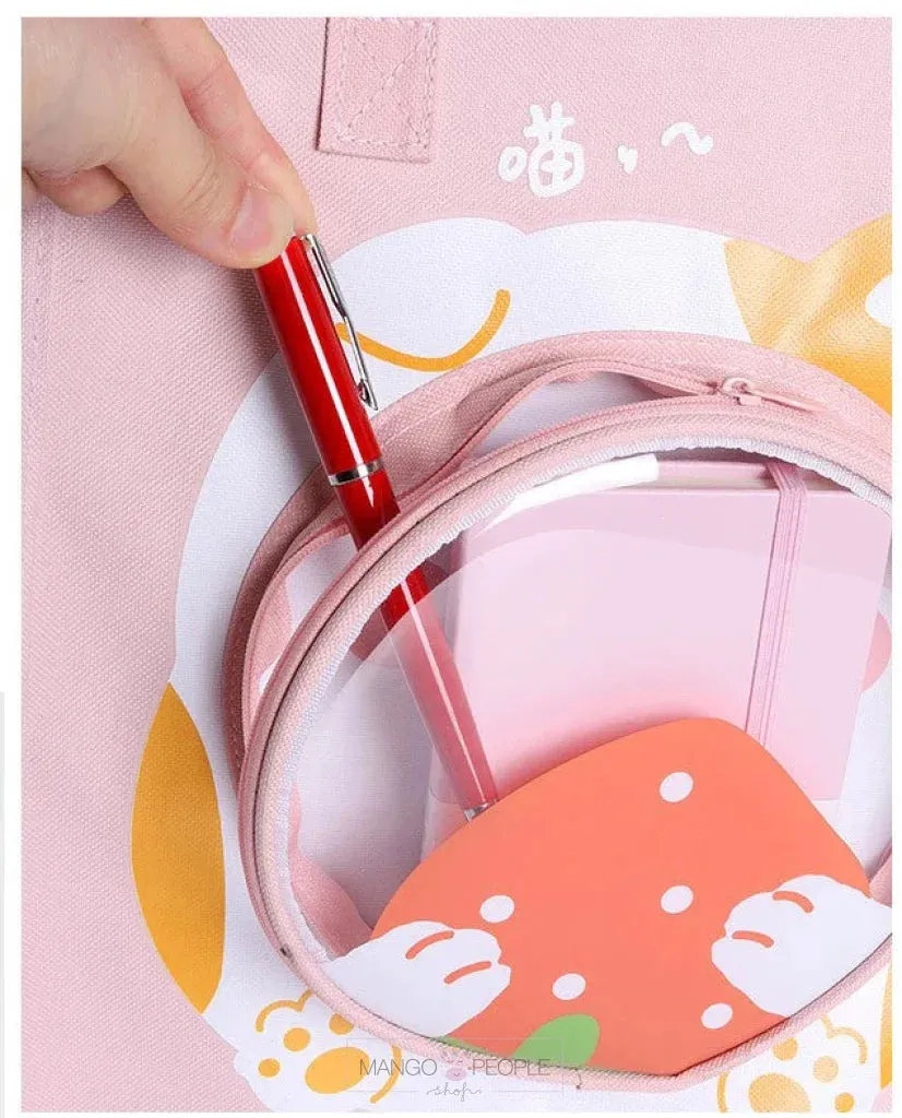 Cute Cartoon Print Multipurpose Shoulder Bag With Super Large Capacity