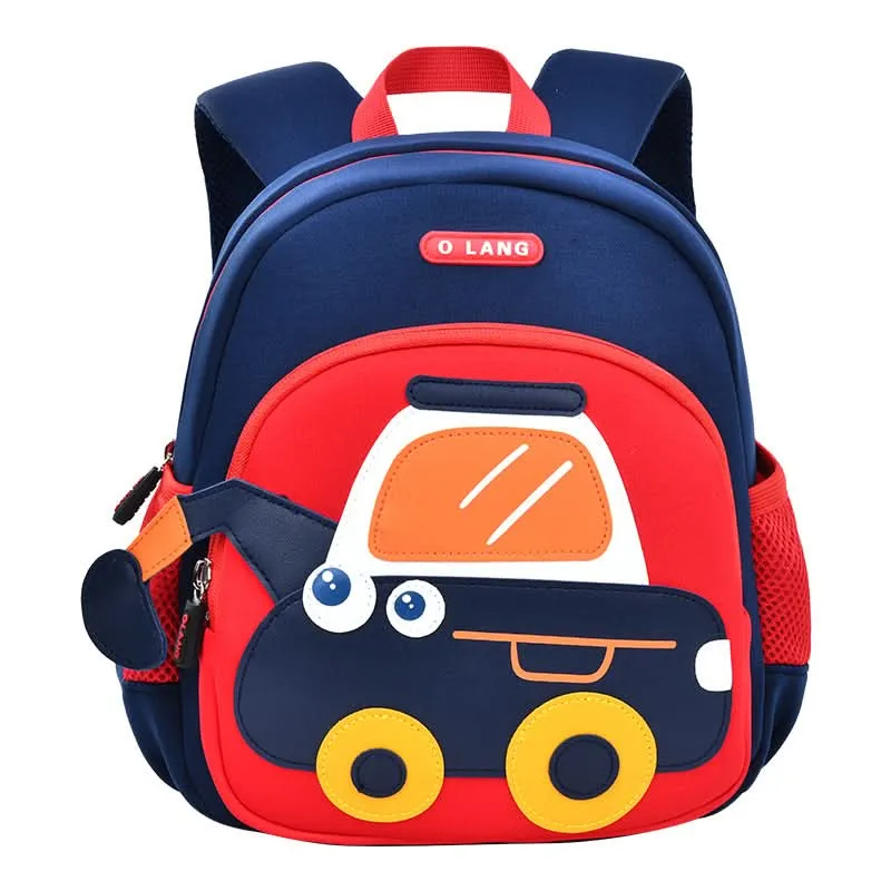 Cute Excavator Kids' Backpack – School Bag for Kindergarten & Preschool Boys & Girls