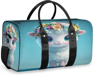 Cute Sheep Duffle Bag for Travel, Overnight Weekend Gym Carry On Luggage Bag, Animal Travel Duffel Bag for Men Women