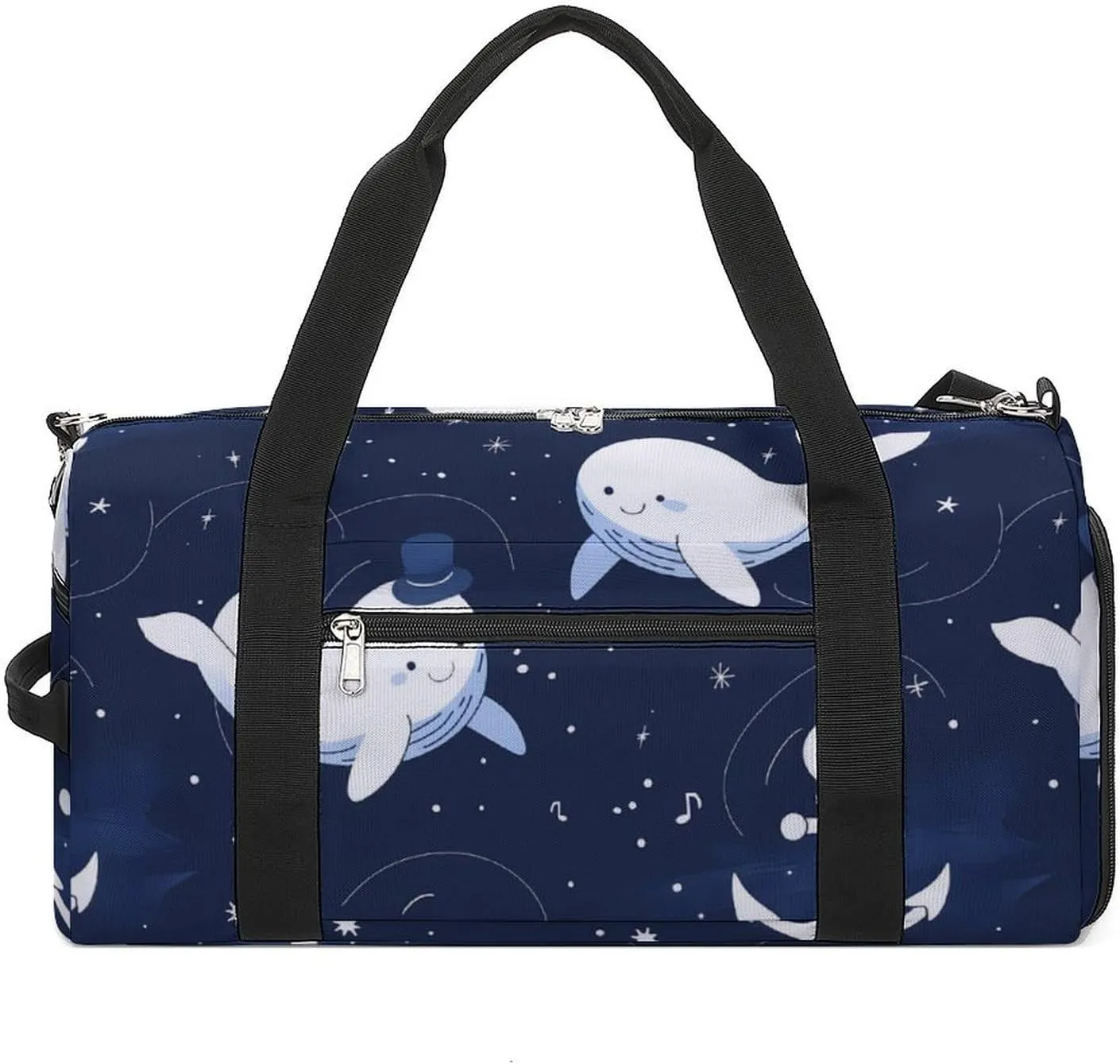 Cute Whale Anchor Pattern Sports Gym Bag for Men Women Travel Duffel Bag with Shoulder Strap