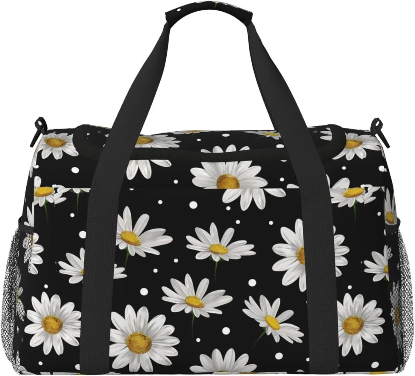 Daisies Flower Duffle Bag Foldable Travel Tote Bag Carry On Large Weekender Overnight Bags Waterproof Gym Bag For Women Men