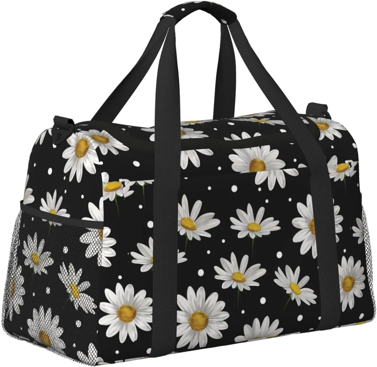 Daisies Flower Duffle Bag Foldable Travel Tote Bag Carry On Large Weekender Overnight Bags Waterproof Gym Bag For Women Men