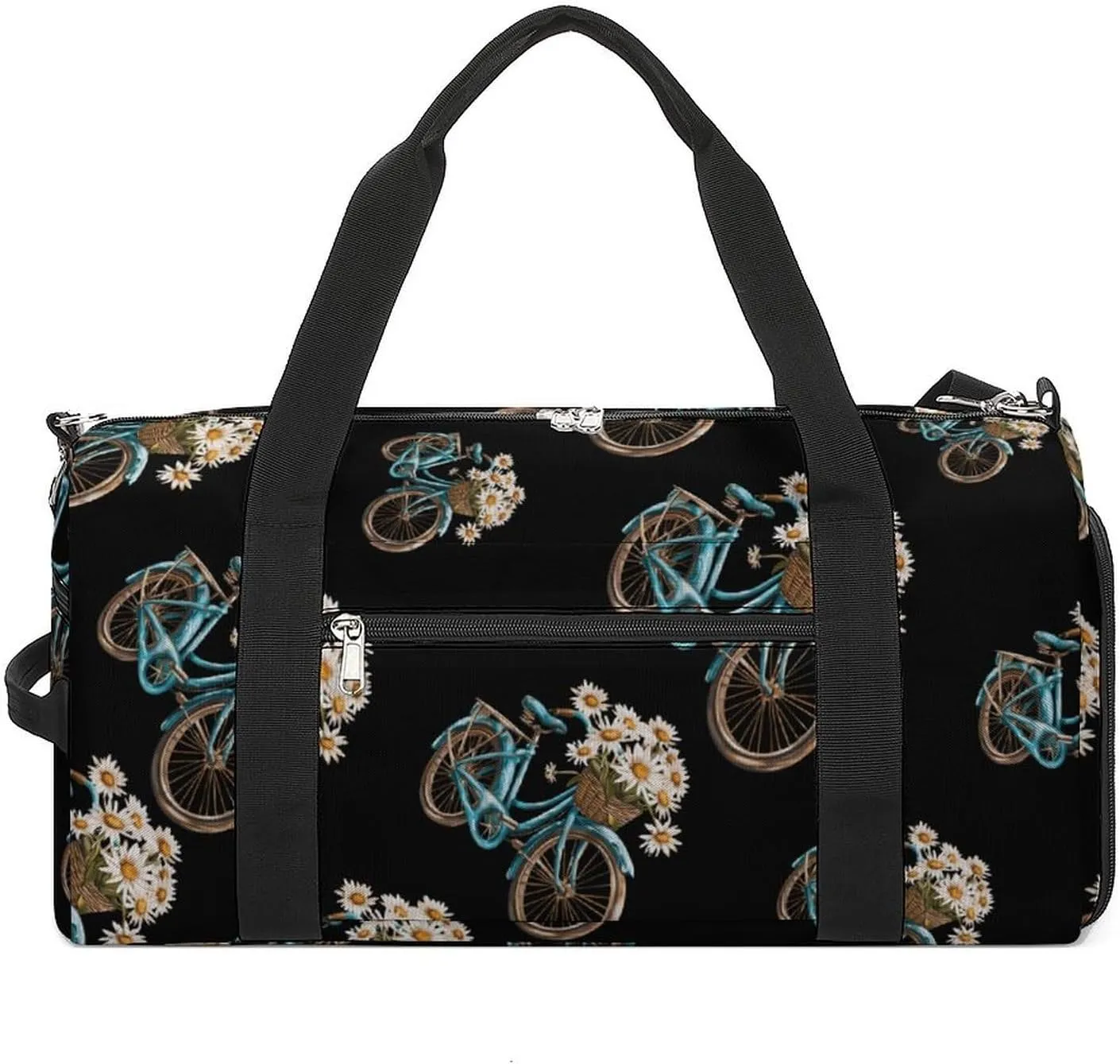 Daisy Bicycle Sports Gym Bag for Men Women Travel Duffel Bag with Shoulder Strap