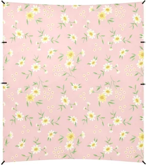 Daisy Flower Pattern Beach Tent Camping Sun Shelters Portable Outdoor Canopy Sun Shade for Camping Trips Fishing Backyard Fun or Picnics Easy Setup with Carrying Bag