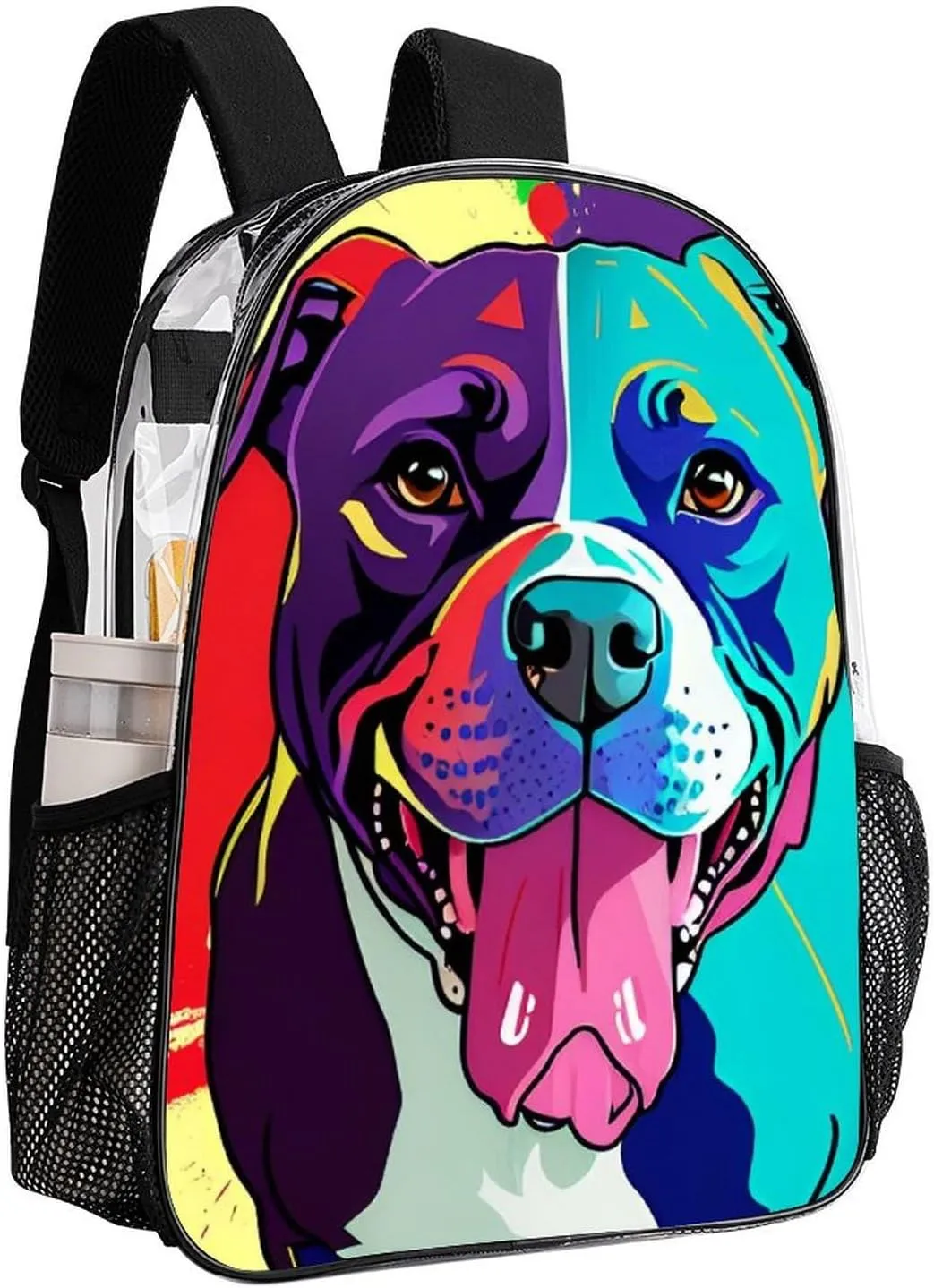 Daypack Backpack Anti-Theft Multipurpose Big Capacity Bookbag - American Pit Bull Terrier Dog Art Business Computer Bag Transparent Bag