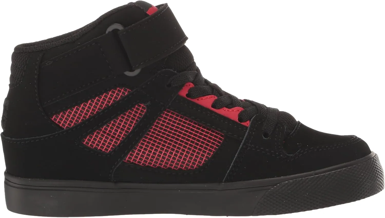 DC Boy's Pure High Top Ev Skate Shoes with Ankle Strap and Elastic Laces