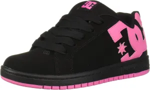 DC Court Graffik Low Top Skate Shoe Sneaker, Black/Pink, 3 US Unisex Big Kid