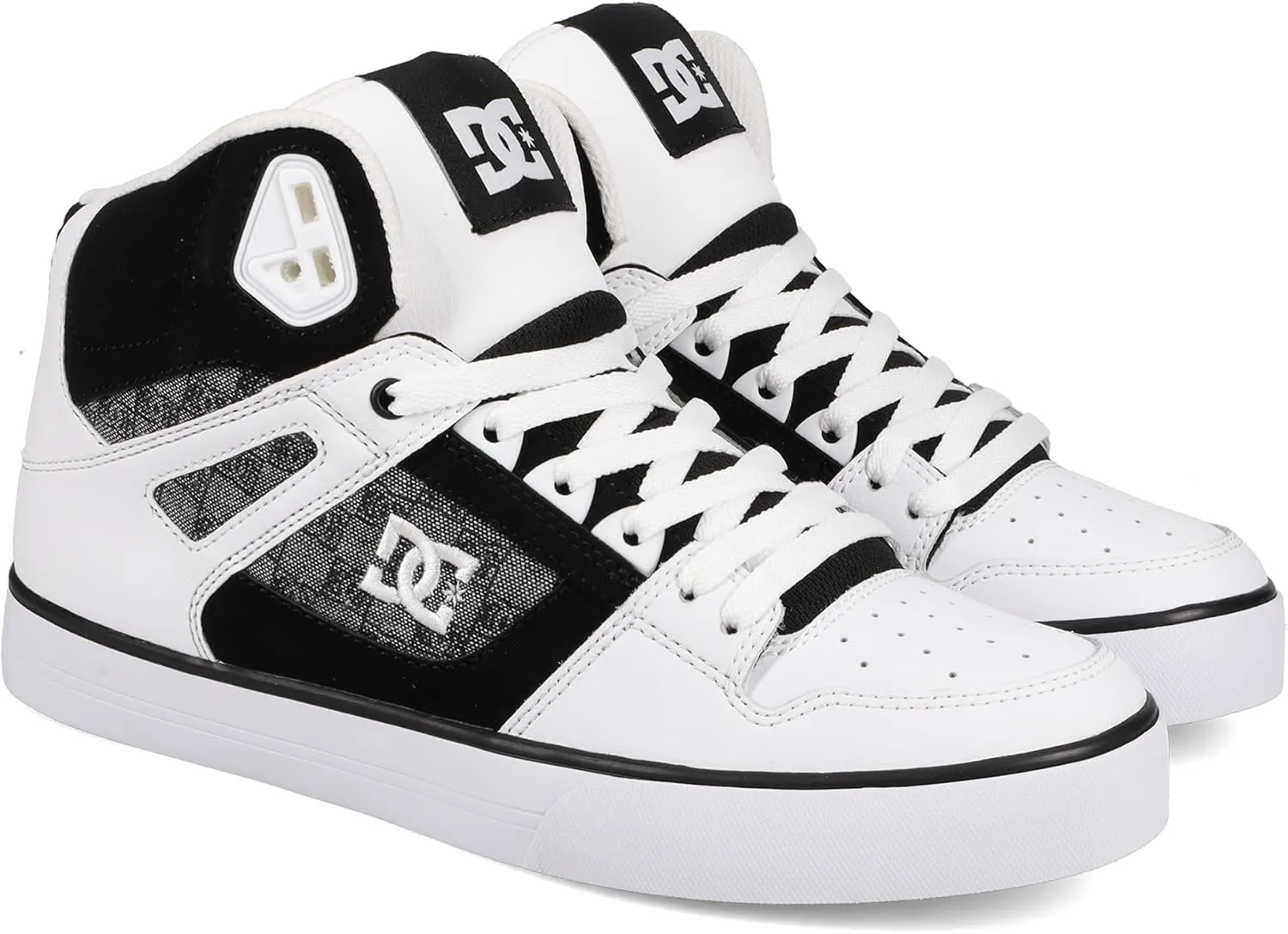 DC Men's Pure High Top WC Skate Shoe, Black/White/Carbon, 15