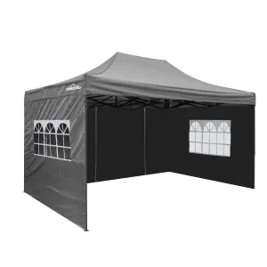 Dellonda 3x4.5m Pop-Up Gazebo & Side Walls Water Resistant Fabric - Grey