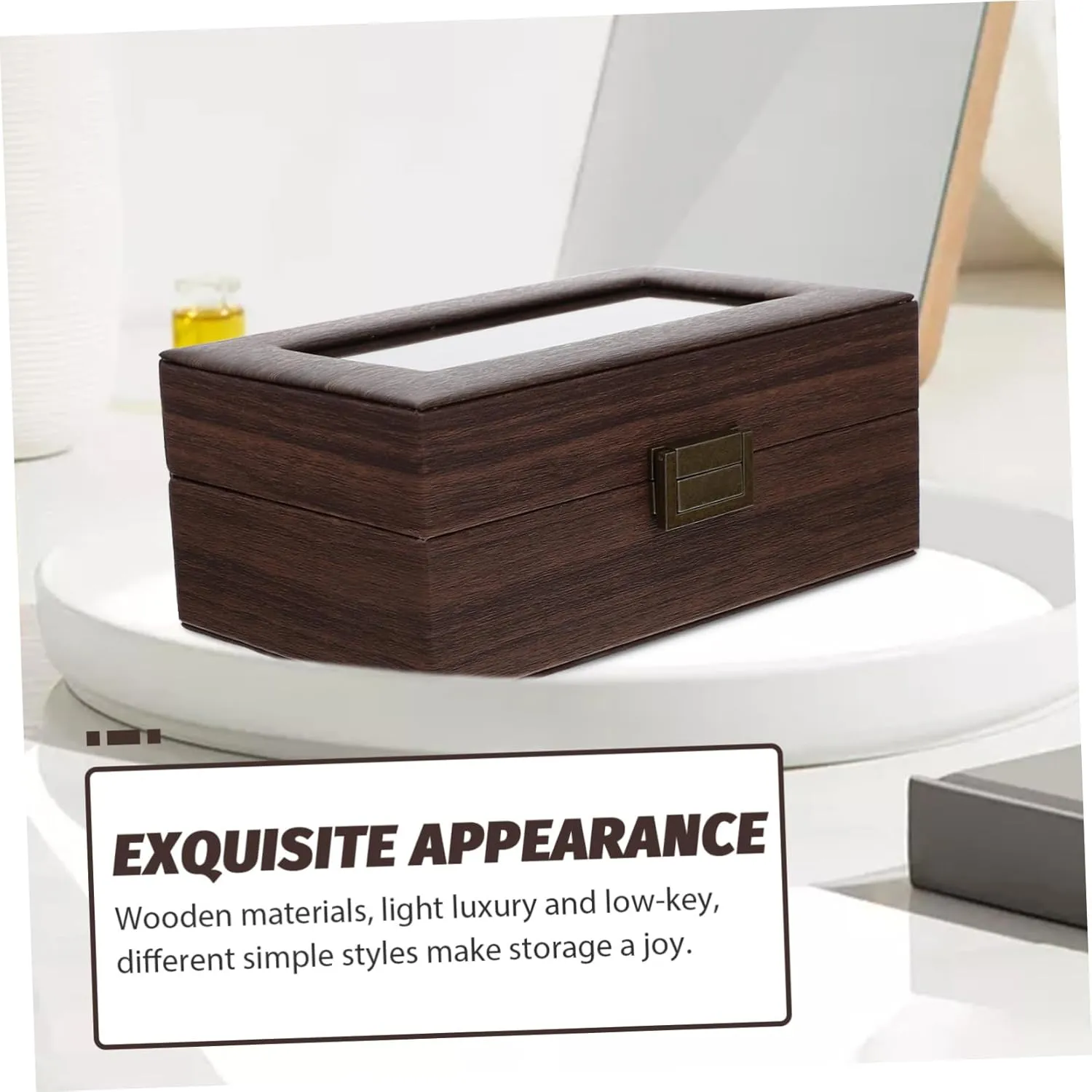 Desktop Wood Watch Box Elegant Watch Display Case for Women Bracelet Organizer Stylish Storage for Jewelry for Home Travel