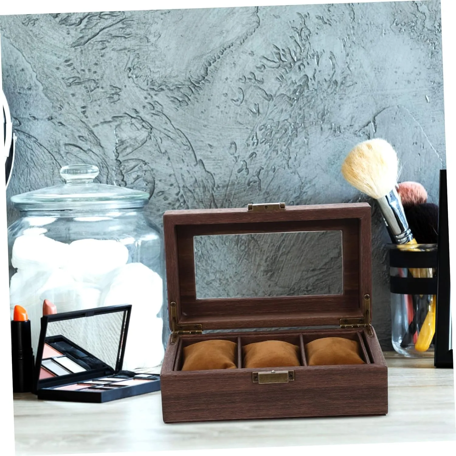 Desktop Wood Watch Box Elegant Watch Display Case for Women Bracelet Organizer Stylish Storage for Jewelry for Home Travel