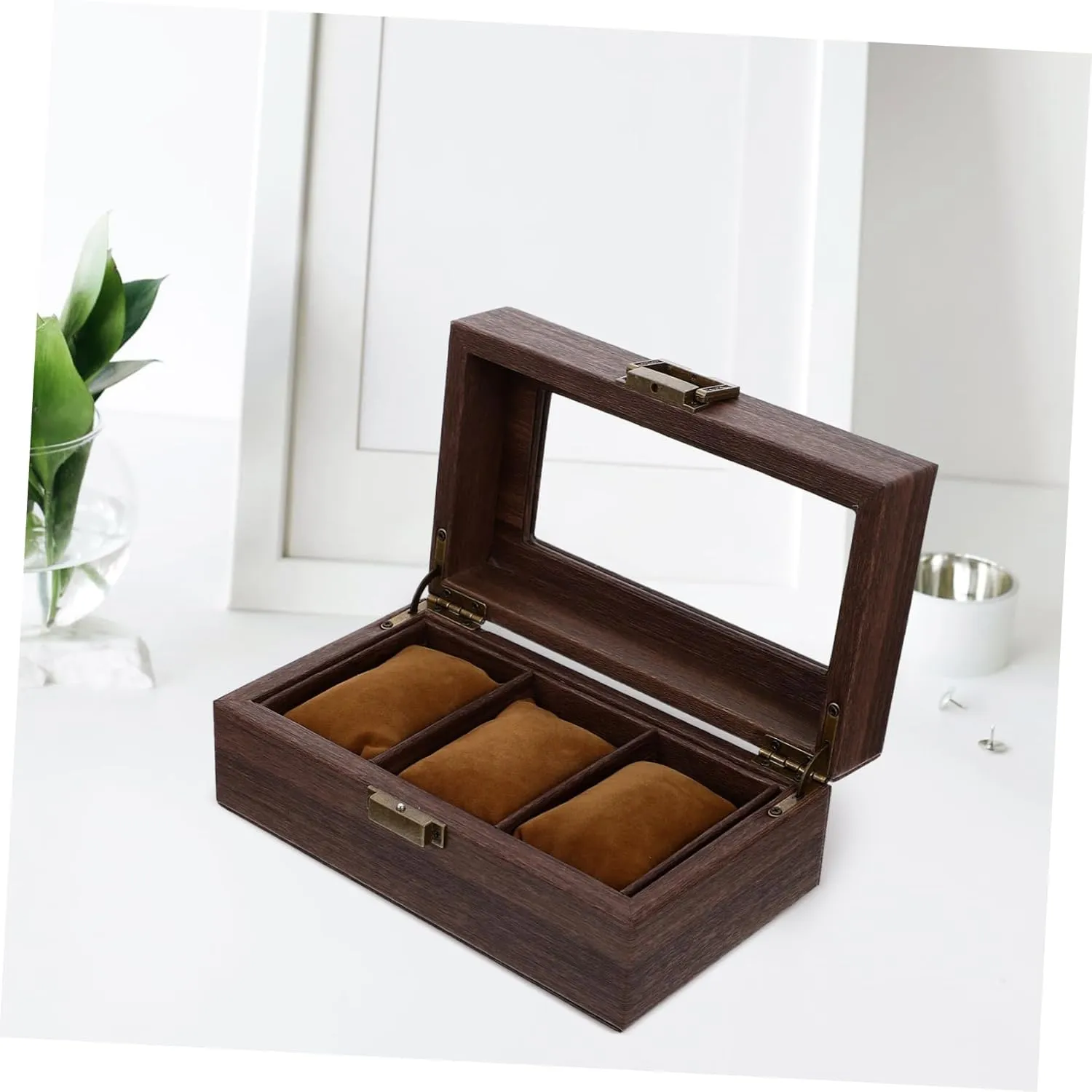 Desktop Wood Watch Box Elegant Watch Display Case for Women Bracelet Organizer Stylish Storage for Jewelry for Home Travel