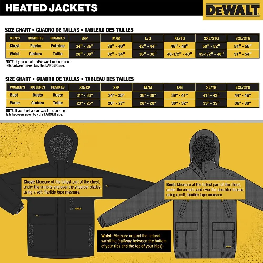DEWALT Men's Heavy Duty Ripstop Heated Jacket Kitted