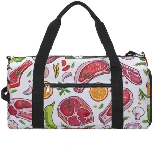 Different Color Meats Gym Bag for Men Women Lightweight Duffel Bag Sports Workout Bag for Travel Yoga