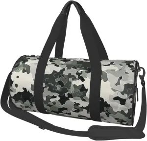 Digital Camouflage Printed Sports Gym Bag for Men Women Foldable Duffel Bag Carry On Weekender Bag for Travel Sports