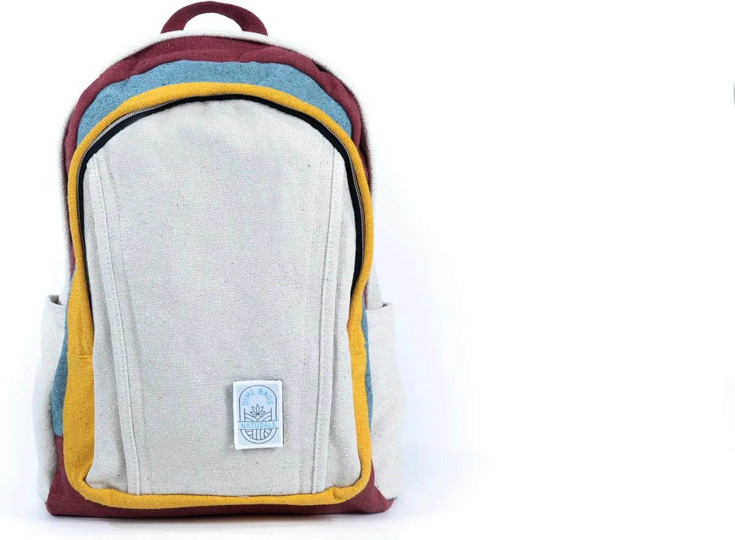 DIME BAGS Naturals | The Pioneer | 100% Nepali Hemp Large Multi-Pocket Backpack (Boho Cream)