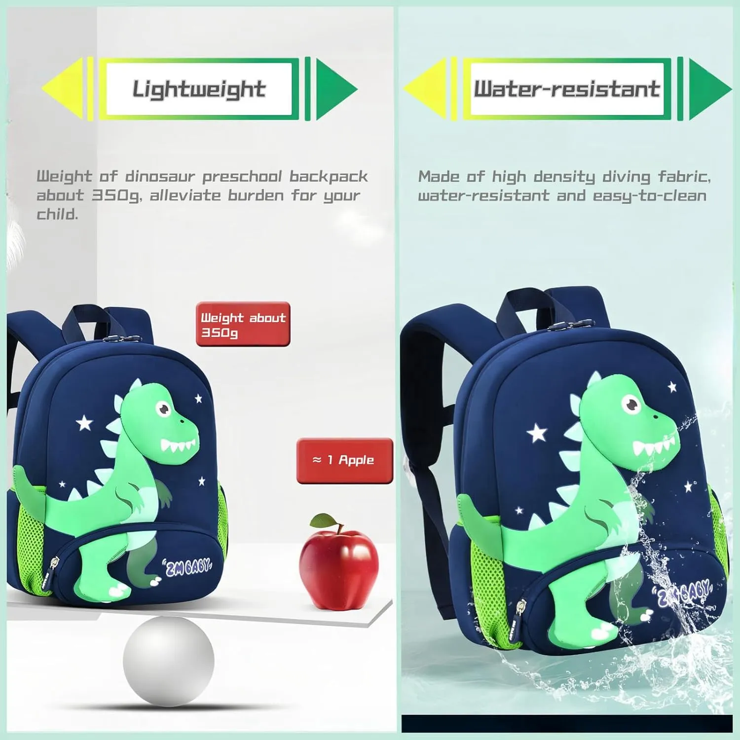 Dinosaur Anti-lost Backpack for Boys Kindergarten Preschool Bookbag with Safety Leash, Toddler Boys Backpack Daycare Bag, B-Dark-blue Red