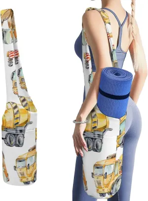 Donnapink Yoga Mat Bag, Canvas Storage Bag with Pocket Shoulder Strap, Fashion Mat Bag