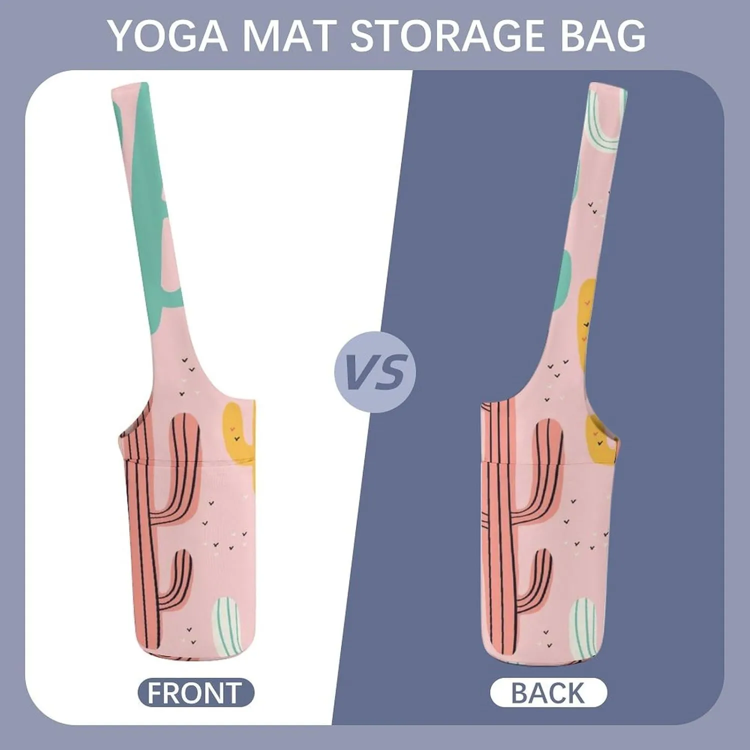 Donnapink Yoga Mat Bag, Canvas Storage Bag with Pocket Shoulder Strap, Fashion Mat Bag