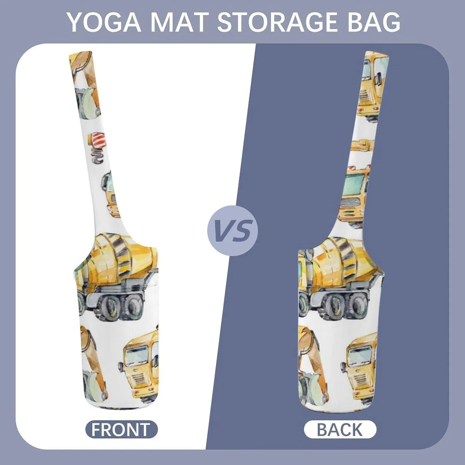 Donnapink Yoga Mat Bag, Canvas Storage Bag with Pocket Shoulder Strap, Fashion Mat Bag