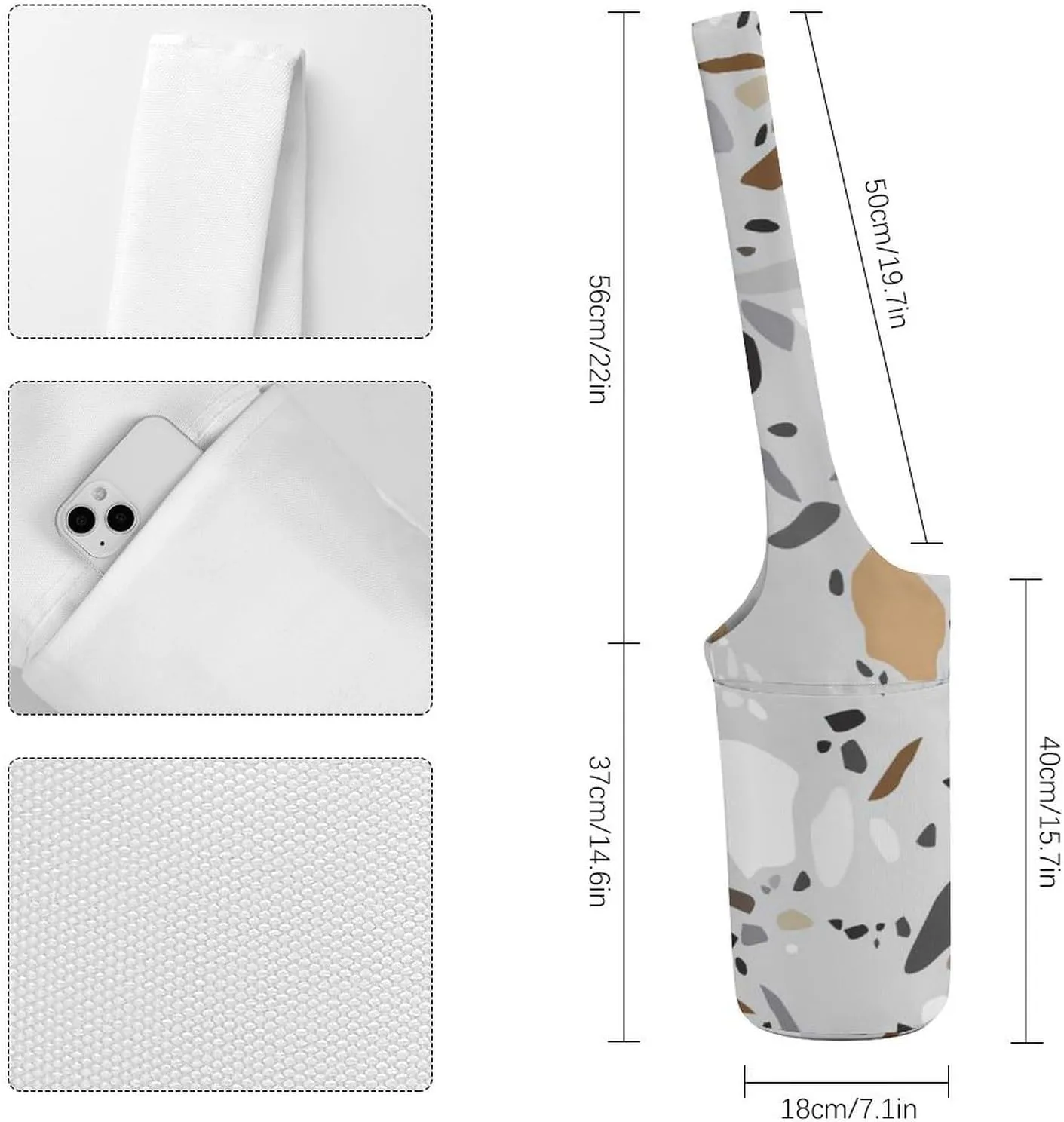 Donnapink Yoga Mat Bag, Canvas Storage Bag with Pocket Shoulder Strap, Fashion Mat Bag