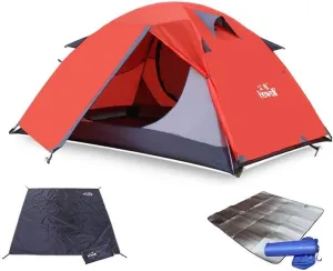 Double Double Riot Rain Strong Aluminum Pole Tent, Ultra Light Four Season Camping Tent 2 People