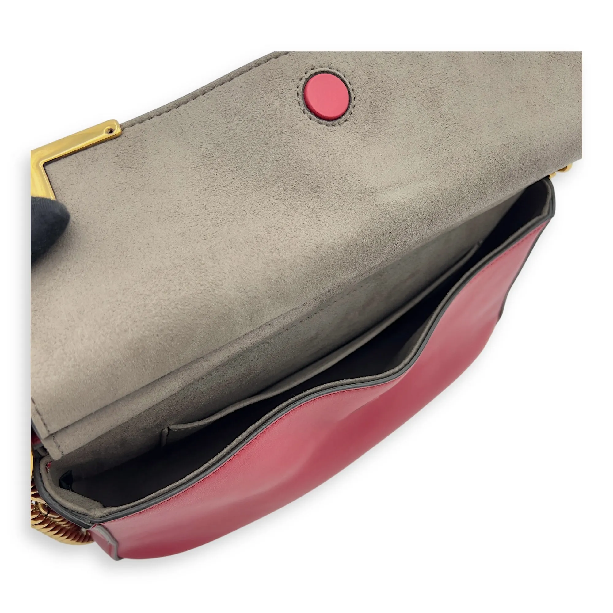 Double F Shoulder Bag Brown in Coated Canvas, Gold hardware