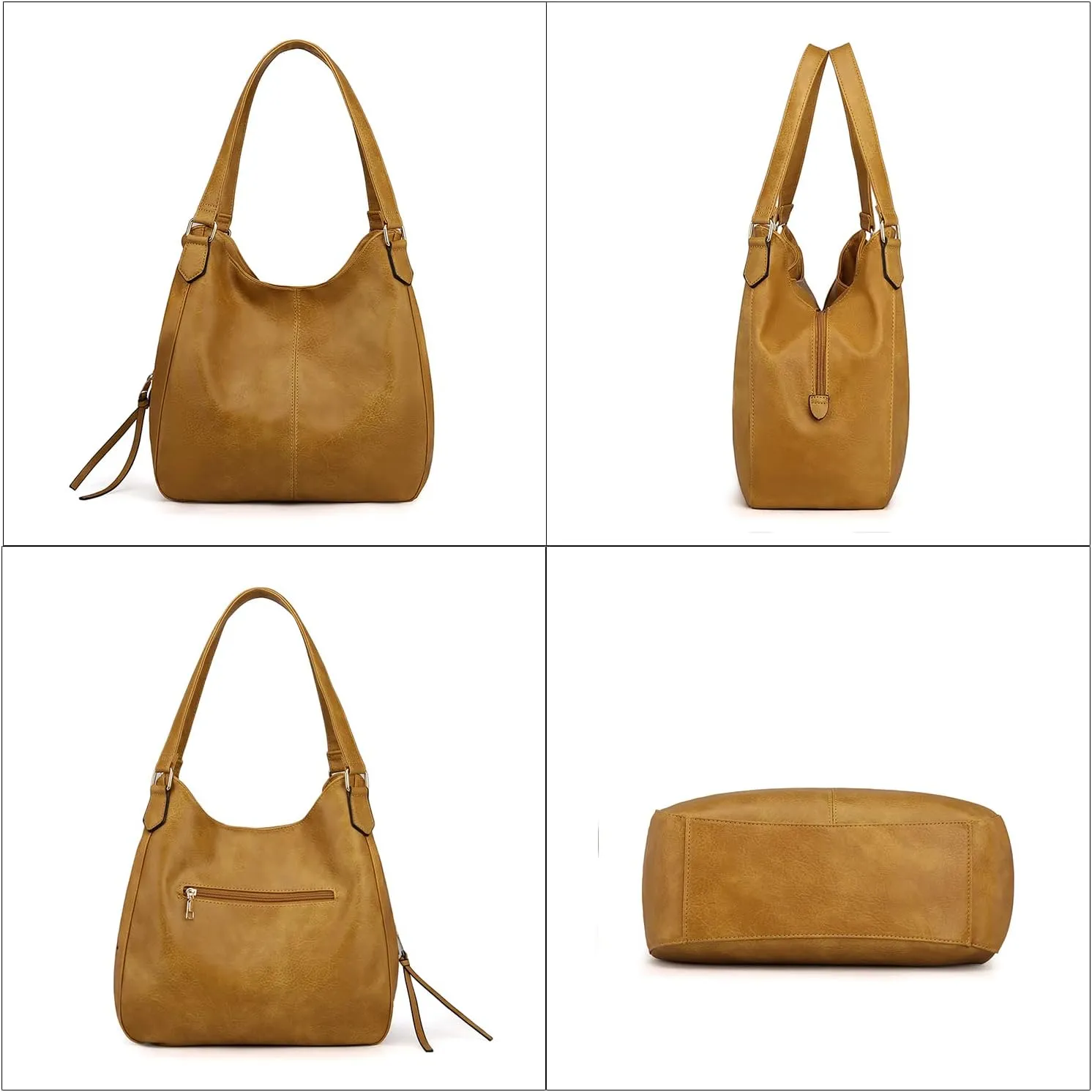 DOURR Women's Multi-pocket Shoulder Bag Fashion Vegan Leather Handbag Tote Purse
