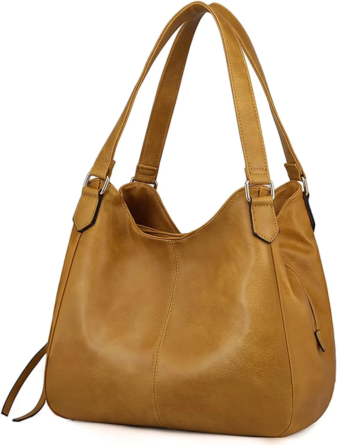 DOURR Women's Multi-pocket Shoulder Bag Fashion Vegan Leather Handbag Tote Purse