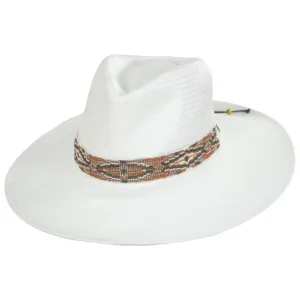 Dove Toyo Straw Fedora Hat