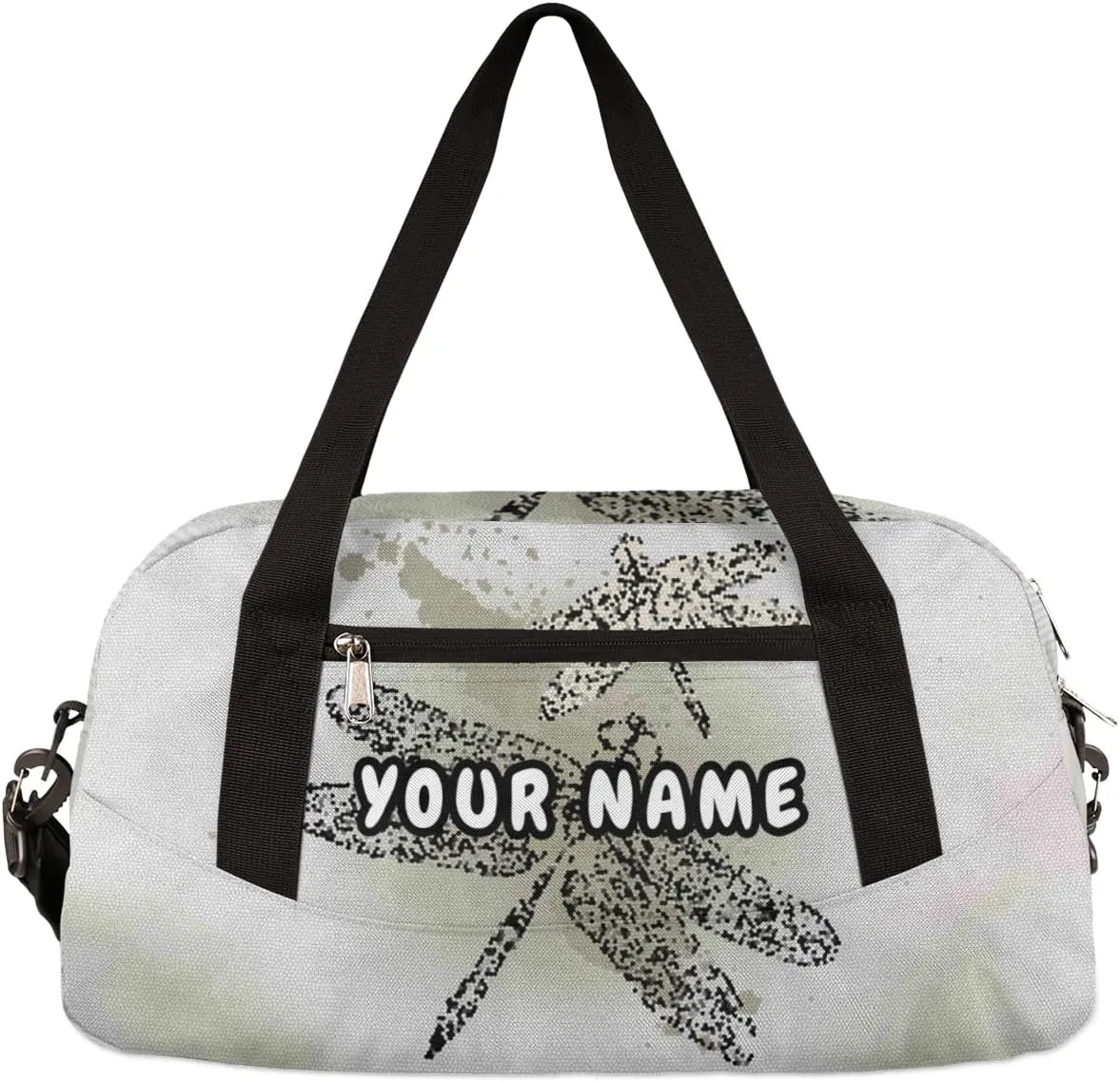 Dragonfly Personalized Kids Duffel Bag for Girls Boys, Dragonfly Debris Custom Dance Bag Overnight Small Duffel Bag Carry On Weekend Sports Travel Bag for School Practice Gymnastics Ballet
