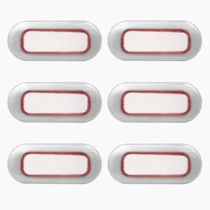 Dream lighting Marine Boat Courtesy Lights LED Decking Stairway Step Light Red Lighting Stainless Steel Cover 3inch Pack of 6