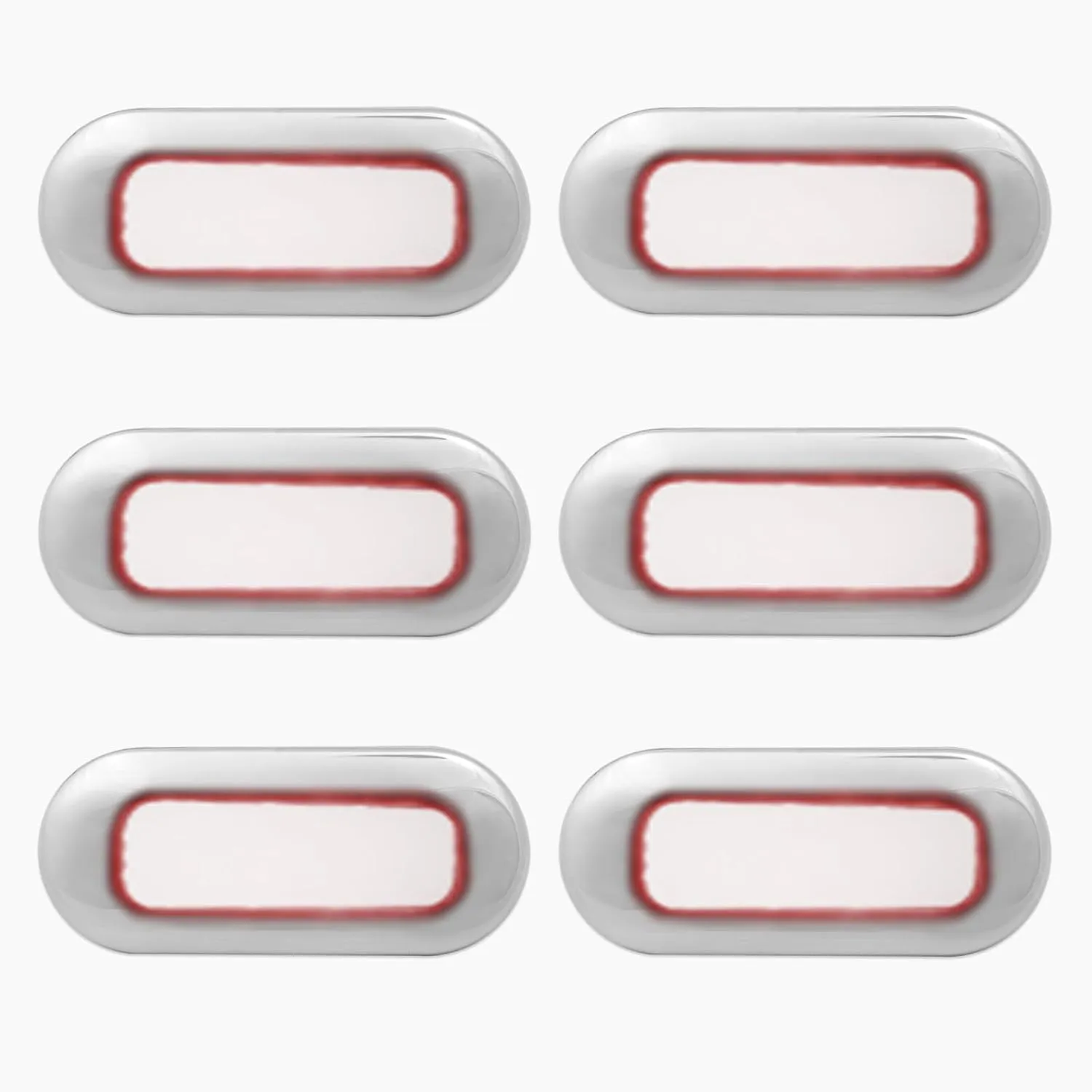 Dream lighting Marine Boat Courtesy Lights LED Decking Stairway Step Light Red Lighting Stainless Steel Cover 3inch Pack of 6