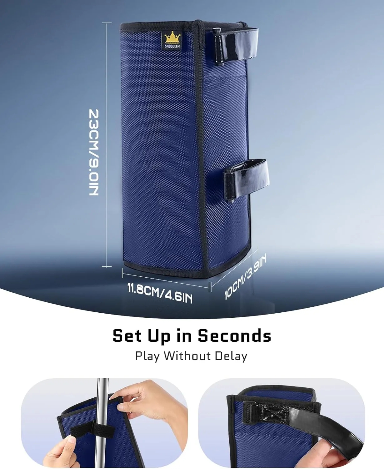 Drum Sticks Holder Bag for Drumsticks and Mallets Holds Up to 10 Pairs, Anti-falling Drumsticks Holder Bag with No-Slip Two Straps, Large Capacity Drum Stick Holder (Blue)