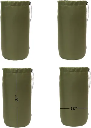 Durable Drawstring Water Resistant Dust Flap Stuff Sack Bag 4-Pack
