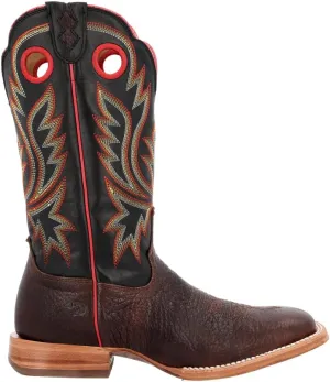 Durango Men's PRCA Collection Shrunken Bullhide Western Boot, Chestnut And Black Eclipse, Size 12(B)