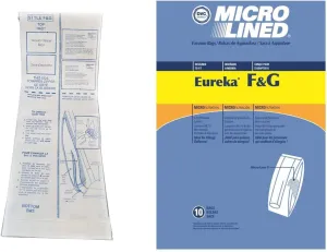 DVC Micro-Lined Paper Replacement Bags For Eureka Style F/G and Sanitaire Commercial Uprights - 10 Bags