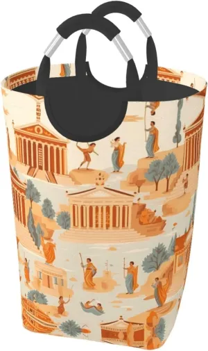 Earthen wall murals Square storage bag 50L, suitable for multiple scenes, foldable dirty clothes storage basket.