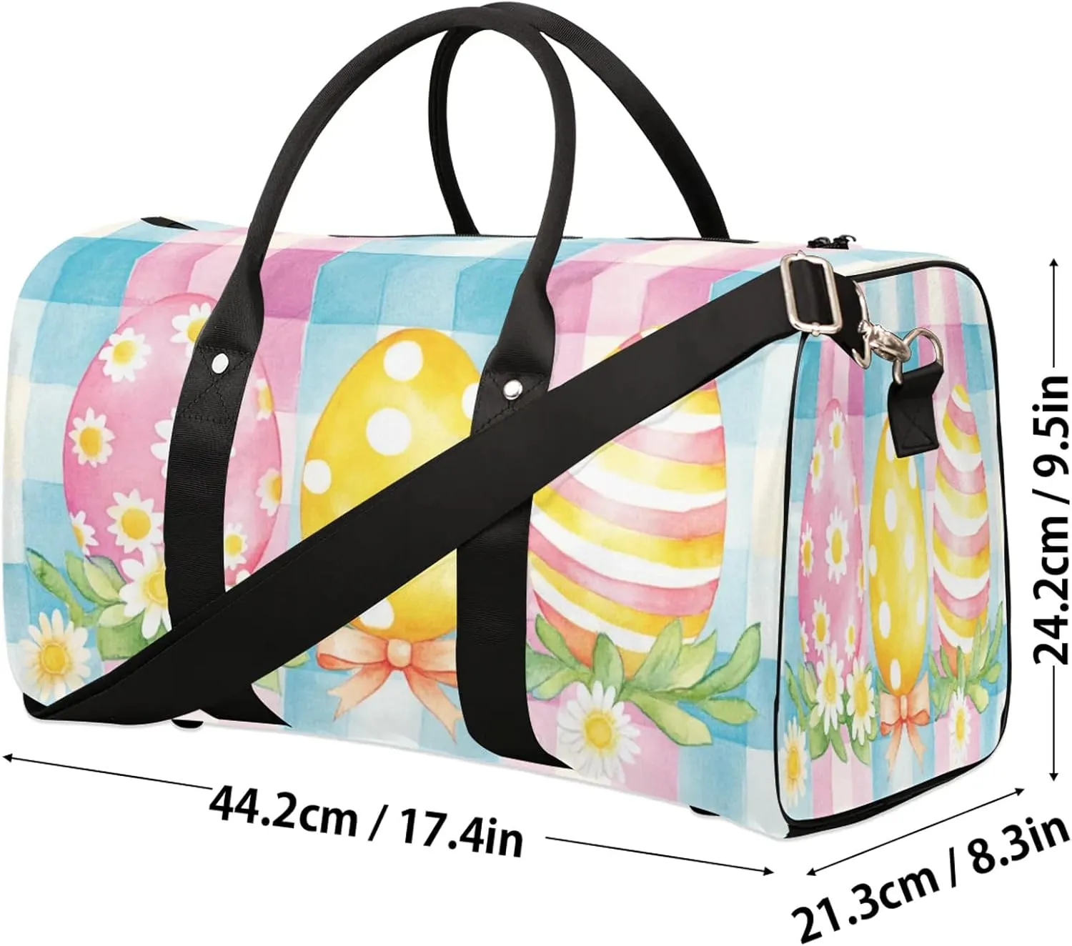 Easter Eggs Duffle Bag for Travel, Overnight Weekend Gym Carry On Luggage Bag, Cute Travel Duffel Bag for Men Women