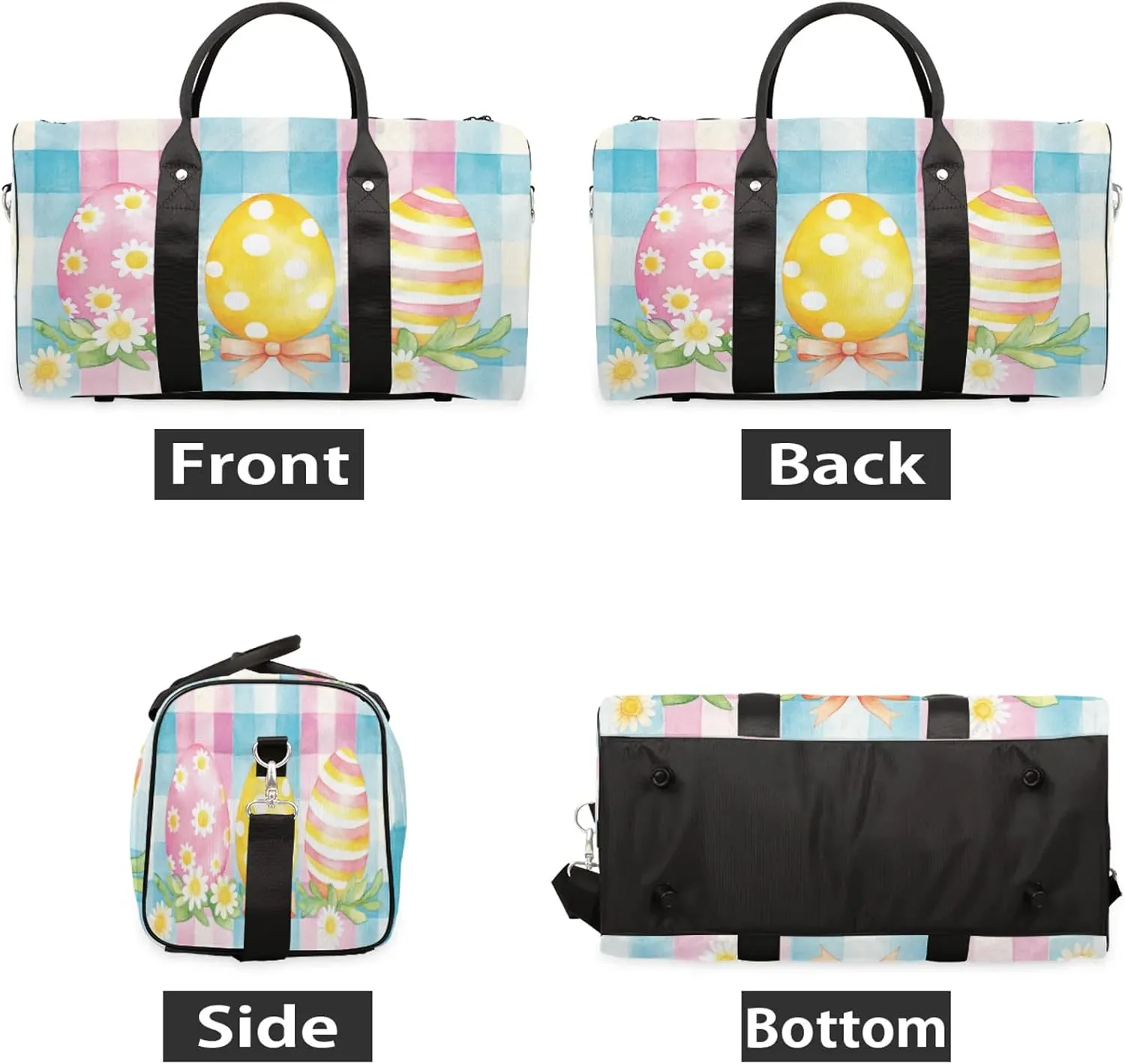 Easter Eggs Duffle Bag for Travel, Overnight Weekend Gym Carry On Luggage Bag, Cute Travel Duffel Bag for Men Women