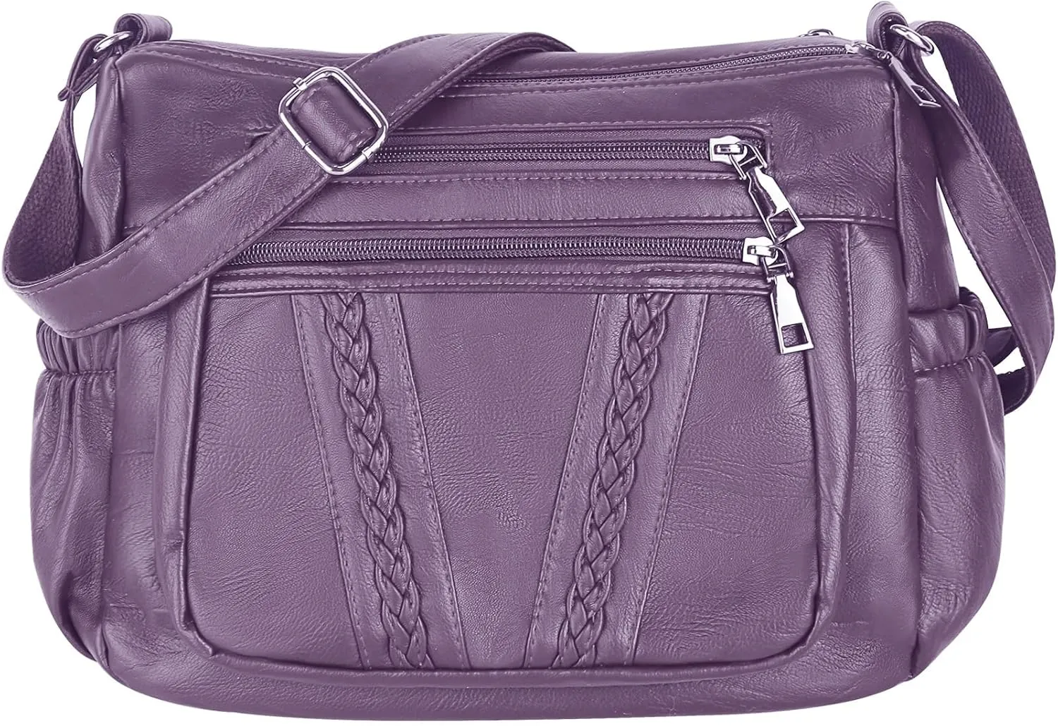 ELDA Crossbody Bags For Women Pocketbooks Soft PU Leather Purses and Handbags Multi Pocket Shoulder Bag