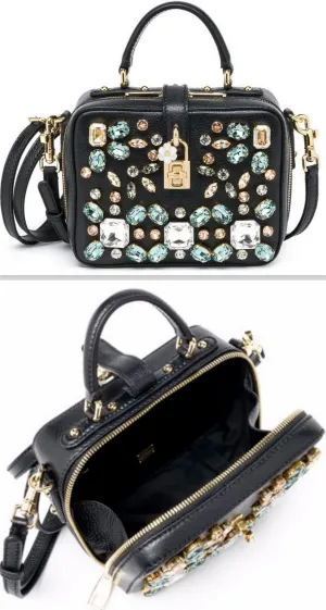 Embellished Camera Bag Black