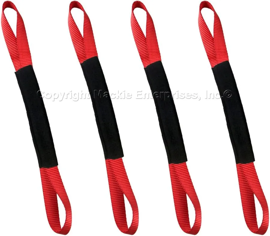 Emgo Tiedowns 18" Soft Touches - Tie Down Extension w/Fleeces - 4-Pack Red