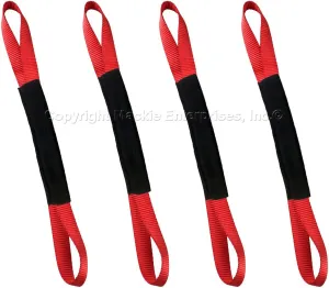Emgo Tiedowns 18" Soft Touches - Tie Down Extension w/Fleeces - 4-Pack Red