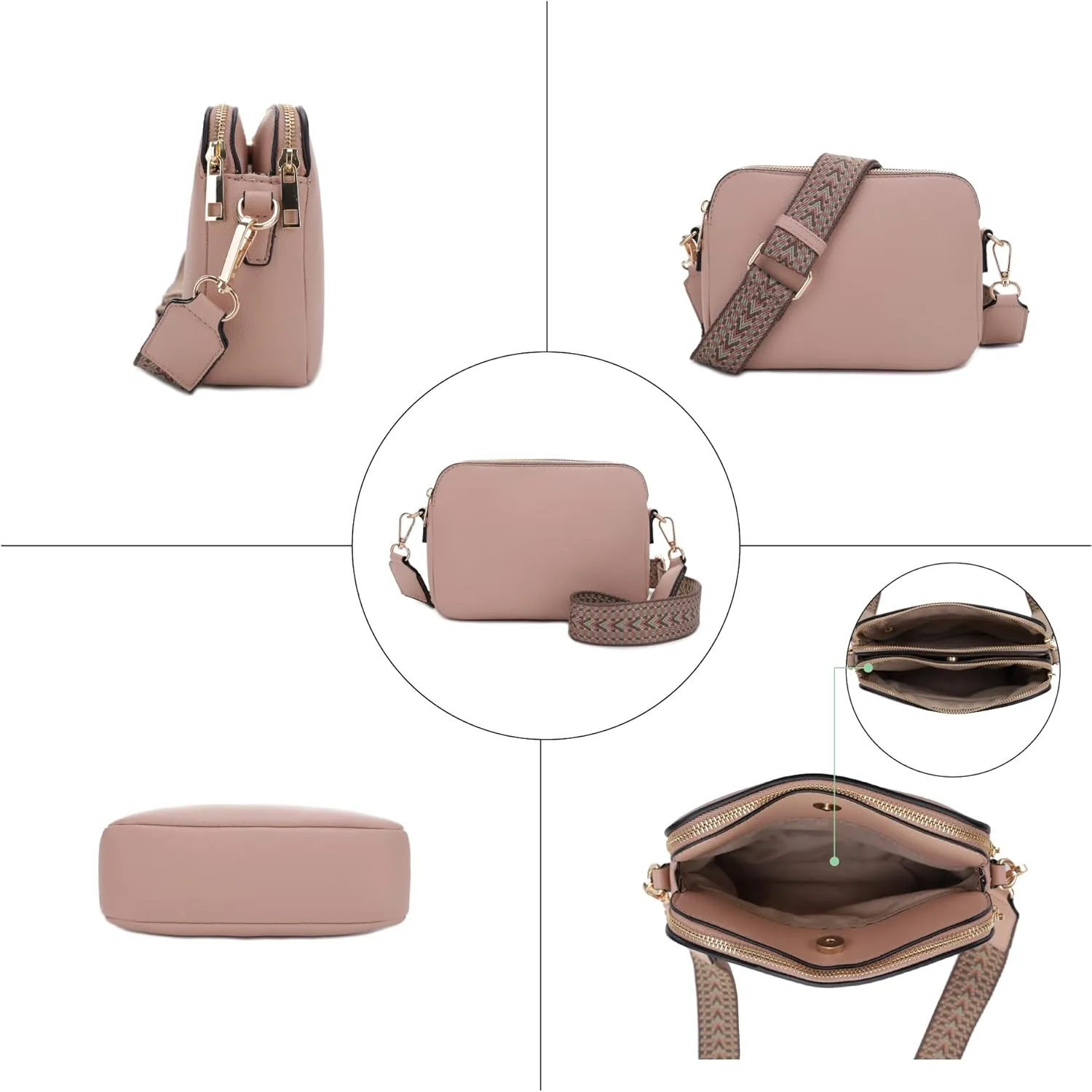 Emperia Crossbody Bag for Women Small Crossbody Camera Purses with Adjustable Webbing Shoulder Strap